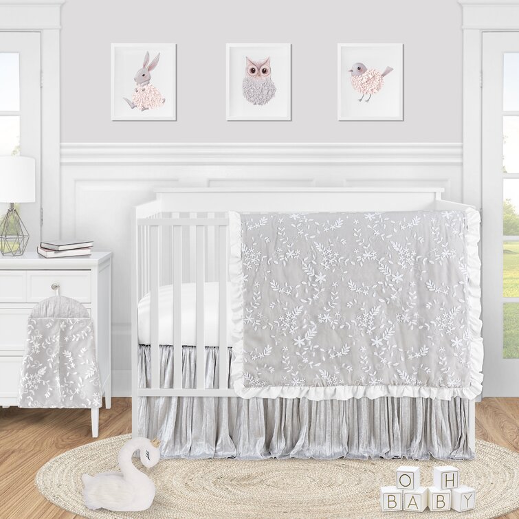 Lace 4 Piece Crib Bedding Set